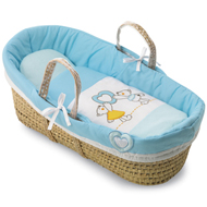 Cos de botez cu capotina Smart Cuore Bleu